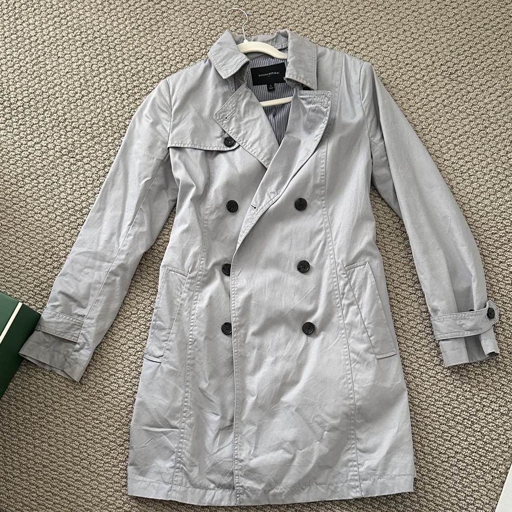 Banana Republic Gray and White Striped Lining